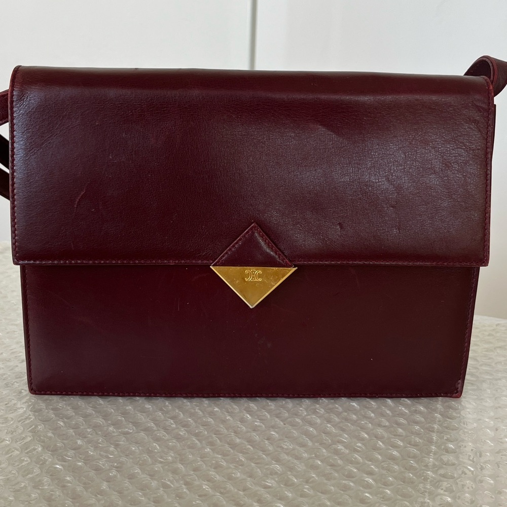 Celine Bordeaux Leather Crossbody Bag - Picture 15 of 15